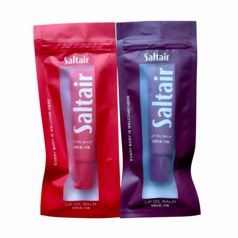 Saltair Lip Oil Balm Duo Goji & Acai Tinted Hydrating Lip Treatment 0.5 oz NEW